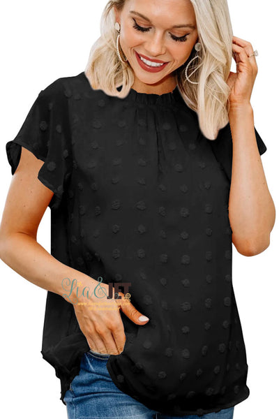 Black Swiss dot Dress Shirt